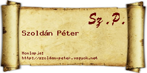 Szoldán Péter névjegykártya