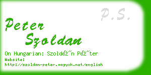 peter szoldan business card